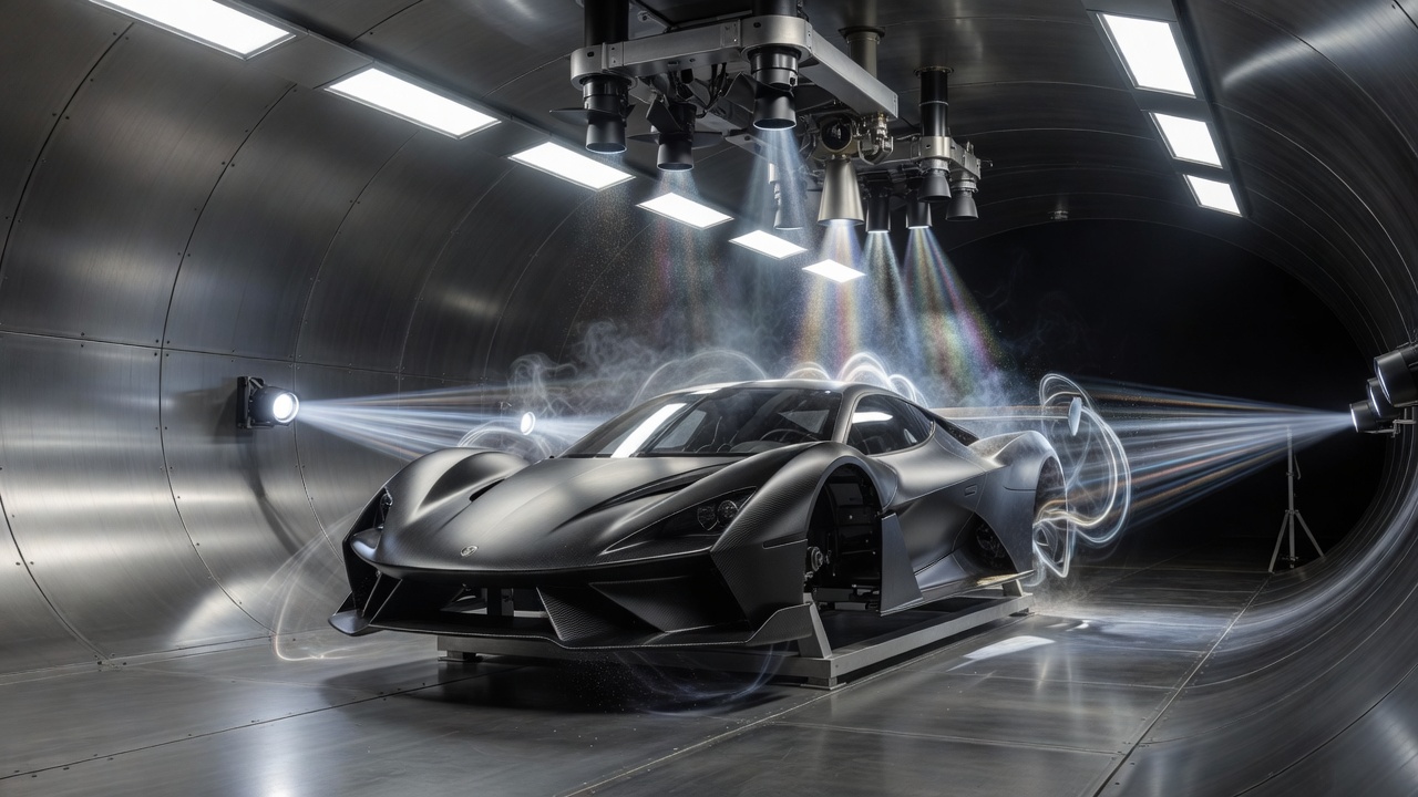 Aerodynamic flow testing in high-speed wind tunnel