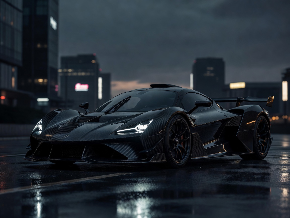 Feedbitbeacn Apex One hypercar in dark carbon finish