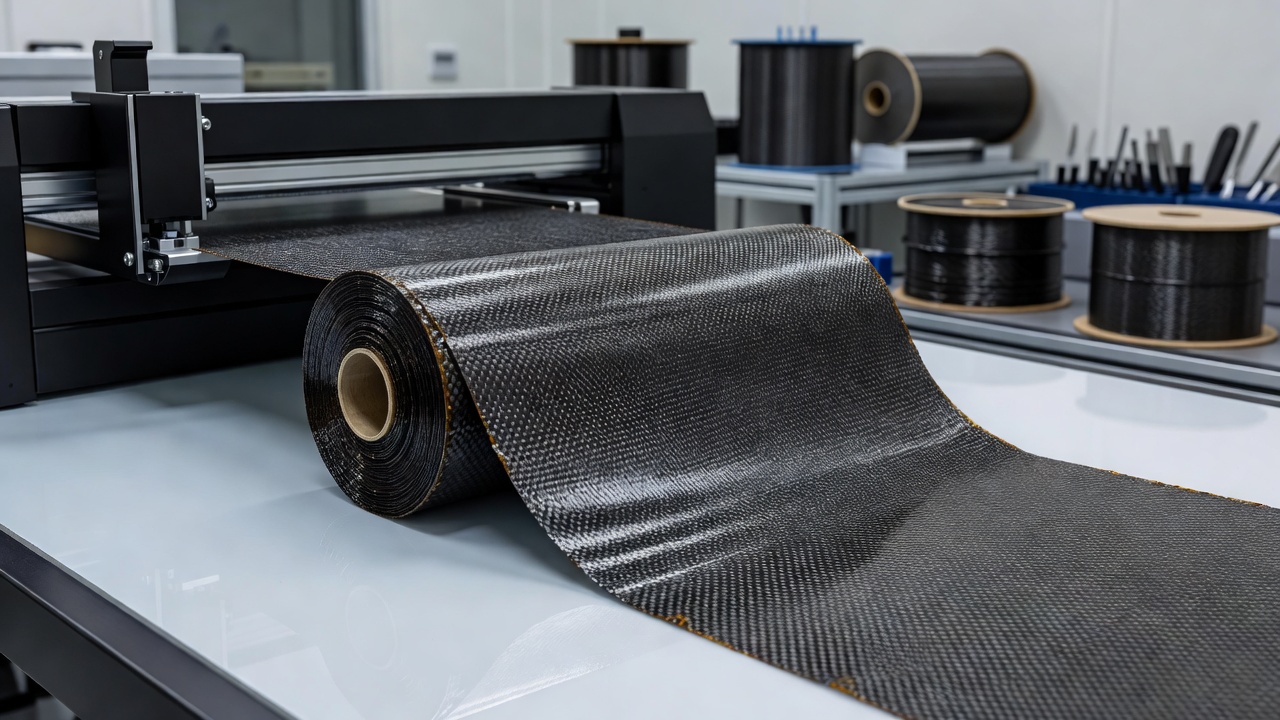 Pre-impregnated T1100 carbon fiber material preparation for hypercar monocoque